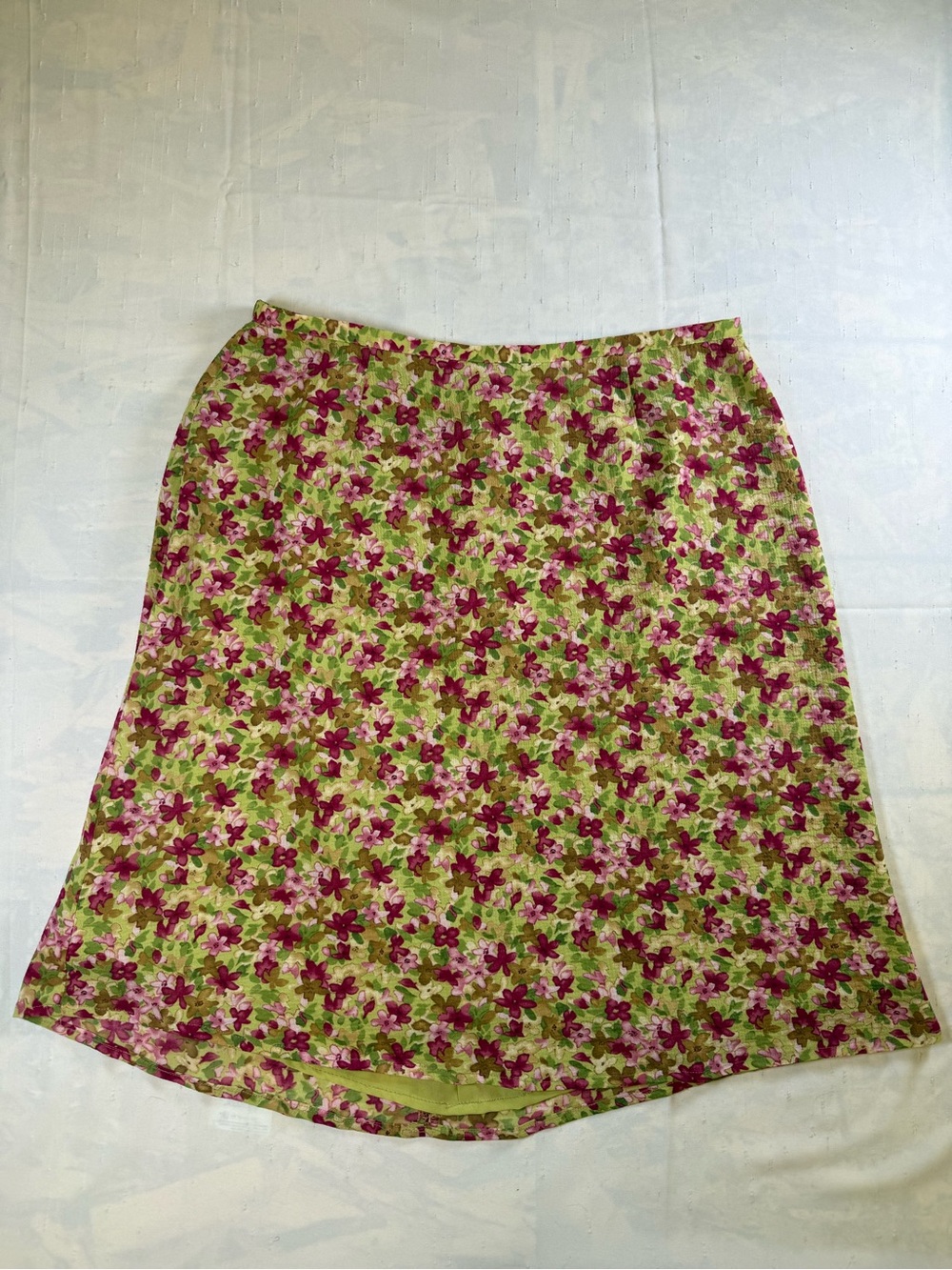 Liz Claiborne Floral A-Line Skirt in Green and Pink